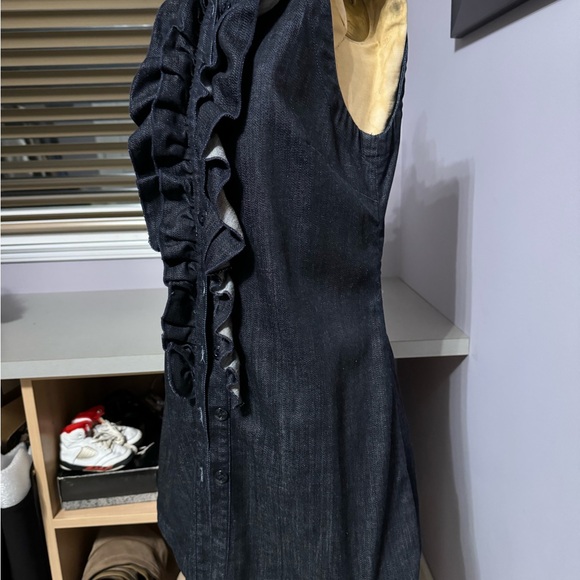 7 for all Mankind denim ruffle dress. Size medium. - Picture 5 of 8